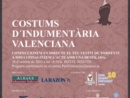 Nuestra Federación colabora en el Desfile Solidario "Costums d'Indumentària Valenciana"
